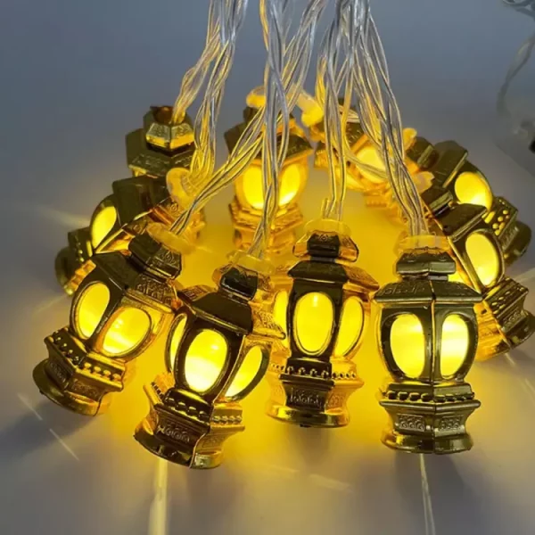 Golden lantern fairy lights or hurricane